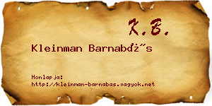 Kleinman Barnabás névjegykártya